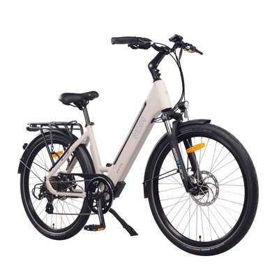 Image of NCM T3S Step-Thru Trekking E-Bike, 250W-500W, 48V 12Ah 576Wh Battery [Sand 26"]
