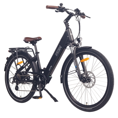 Image of NCM T3S Step-Thru Trekking E-Bike, 250W-500W, 48V 12Ah 576Wh Battery, Hydraulic Brake [Matt Black 26"]