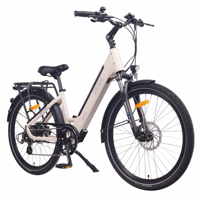 Image of NCM T3S Step-Thru Trekking E-Bike, 250W-500W, 48V 12Ah 576Wh Battery, Hydraulic Brake [Sand 26"]