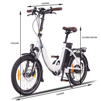 Image of NCM Paris+ Folding E-Bike, 250W, 36V 19Ah 684Wh Battery [White 20"]
