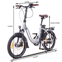 Image of NCM Paris Folding E-Bike 250W 36V 15Ah 540Wh Battery [Silver 20"]