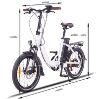 Image of NCM Paris Folding E-Bike, 250W, 36V 15Ah 540Wh Battery [White 20"]