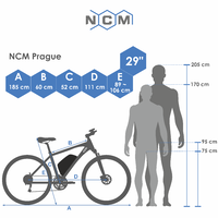 Image of NCM Prague Electric Mountain Bike, E-Bike, E-MTB, 250W-500W, 36V 13Ah 468Wh Battery [Black 29]