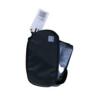 Top Bar Bag with Rotating Phone Holder, L17/H9/D4cm per pocked, black , toptube mount, secures w/ 3 velcro straps. 2 main pockets,.