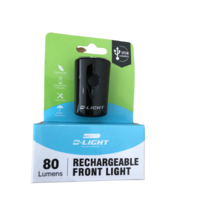 FRONT LIGHT, 4-function, 2 white LED,black, w/bracket & USB cable battery included