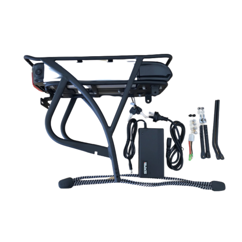 E-Bike, Pedelec 48V 13Ah 624 Wh Battery Conversion Kit + Carrier + Charger