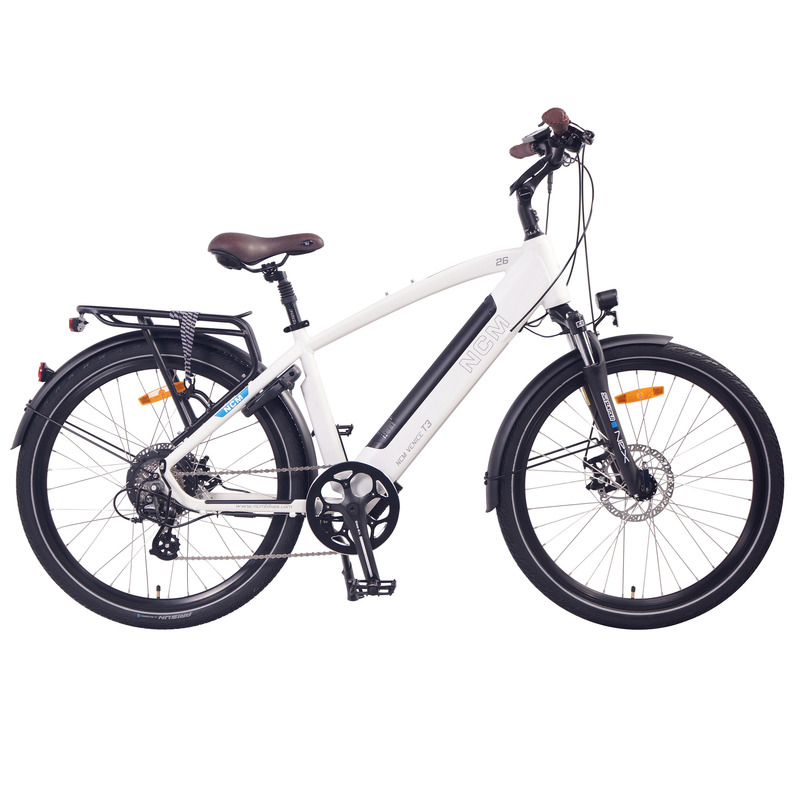 NCM T3 Trekking E-Bike, City-Bike, 250W-500W, 48V 12Ah 576Wh Battery [White 26]