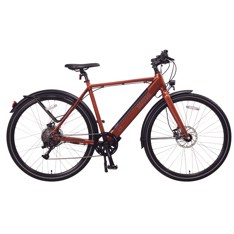 NCM C7 City E-Bike, 250W-350W, 36V 14Ah 504Wh Battery [Medium - Brick Red]