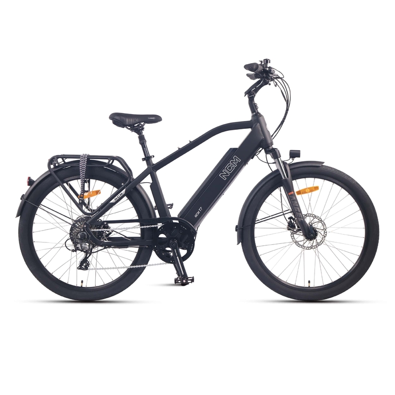 NCM T7 Trekking E-Bike, 250W-500W, 48V 19Ah 912Wh Battery [Matt Black 26"]