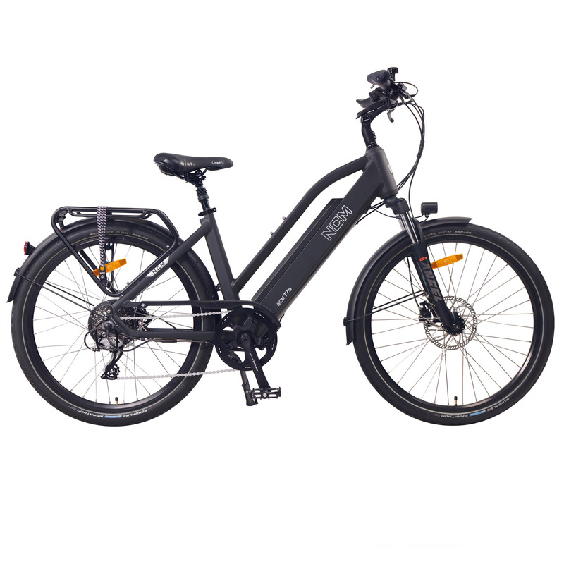 NCM T7s Step Thru Trekking E-Bike, 250W, 48V 19Ah 912Wh Battery [Matt Black 26"]