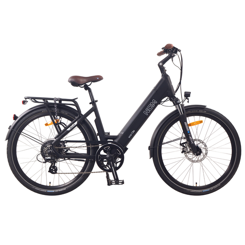 NCM T3S Step-Thru Trekking E-Bike, City Electric Bike, 250W, 48V 12Ah 576Wh Battery [Matt Black 26"]