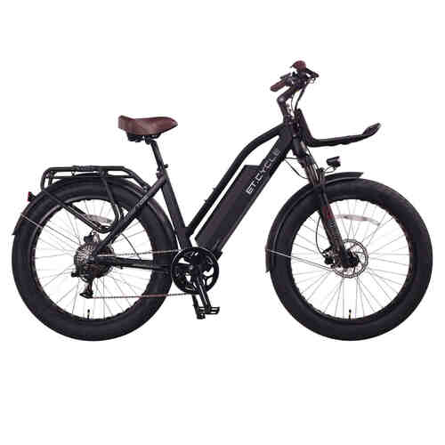 ET.Cycle T1000 Fat Trekking Step-thru E-Bike, Hydraulic Brakes, 48V 21Ah, 1008Wh [Matt Black]