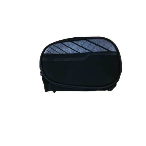 Top Bar Phone Bag, velcro attach Large 19/H11/W5cm, Black, 2 main pockets. 1 phone pocket w/clear PVC.