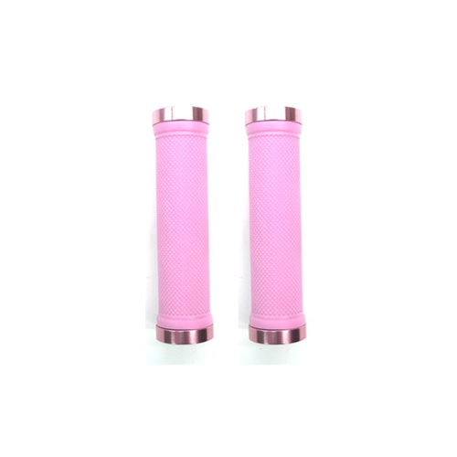 GRIPS Lock-On, Dual Clamp, 130mm, with Plug, PINK with Pink Rings