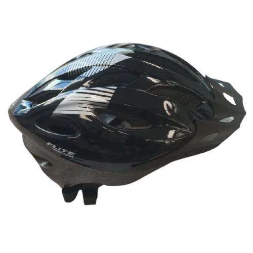 FLITE Helmet Recreational Range, Glued-on, Large 59-62cm, BLACK, 2020 AS/NZS Standard