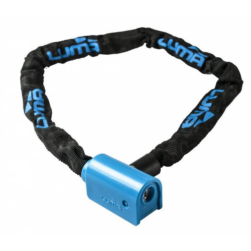 Lock with Blue Highlights, Key lock Chain 5mm w/cover 1000mm, LUMA No1 lock brand in Spain